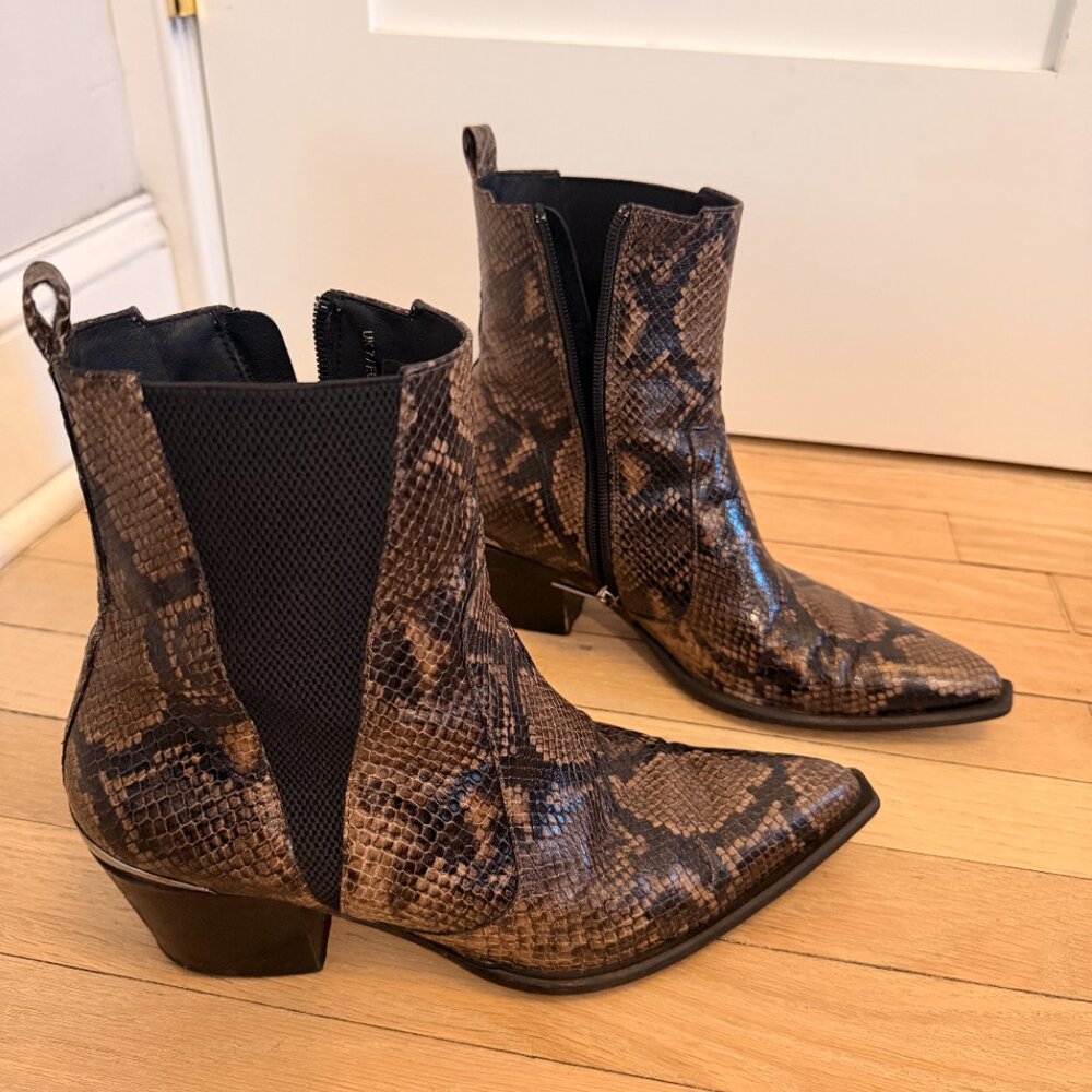 Saint & Sofia Python/Snakeskin Cowboy Style Low B… - image 4